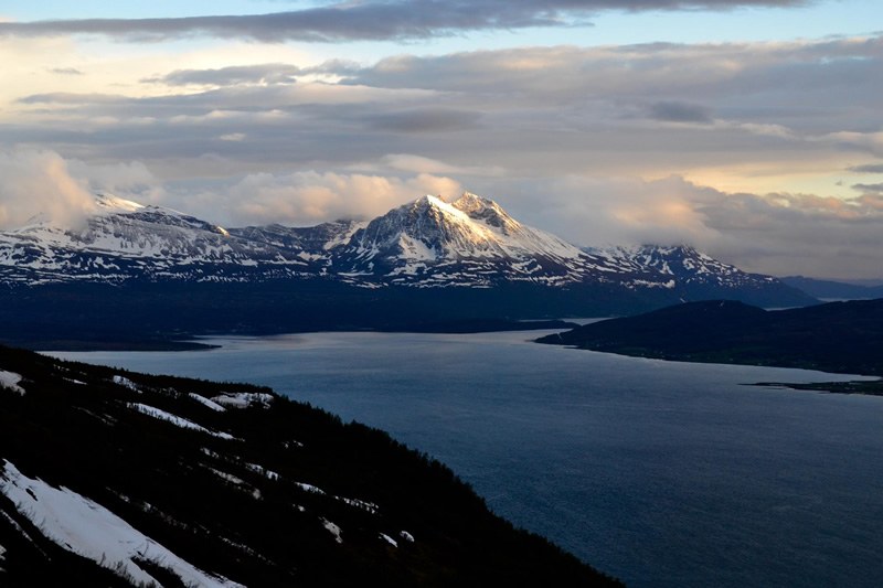 A view of Tromso Sound from atop Storsteinen in Norway.